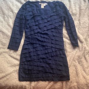 Max studios ruffled blue dress